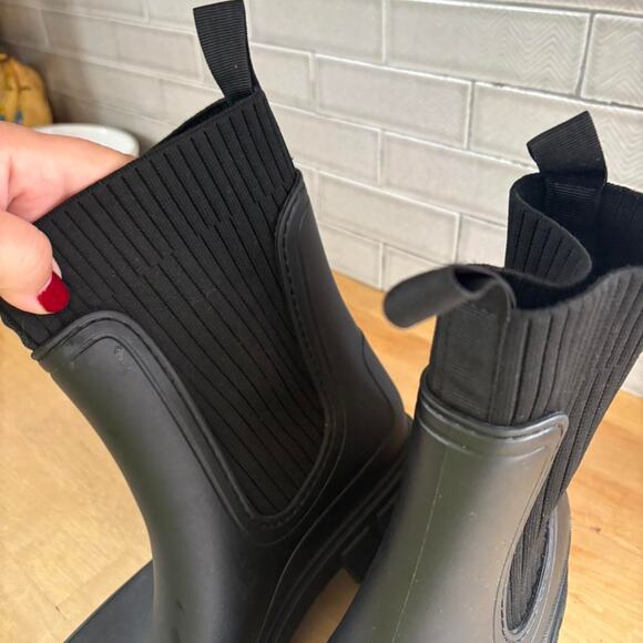 Black ankle boots | Goulashes | rain Boots | grunge emo goth - Picture 5 of 7